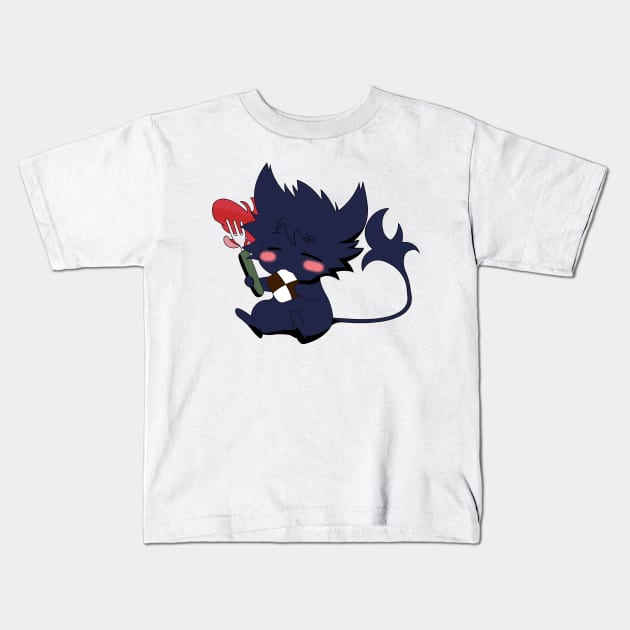 Servamp - Kuro Cat Eating Kids T-Shirt by oneskyoneland